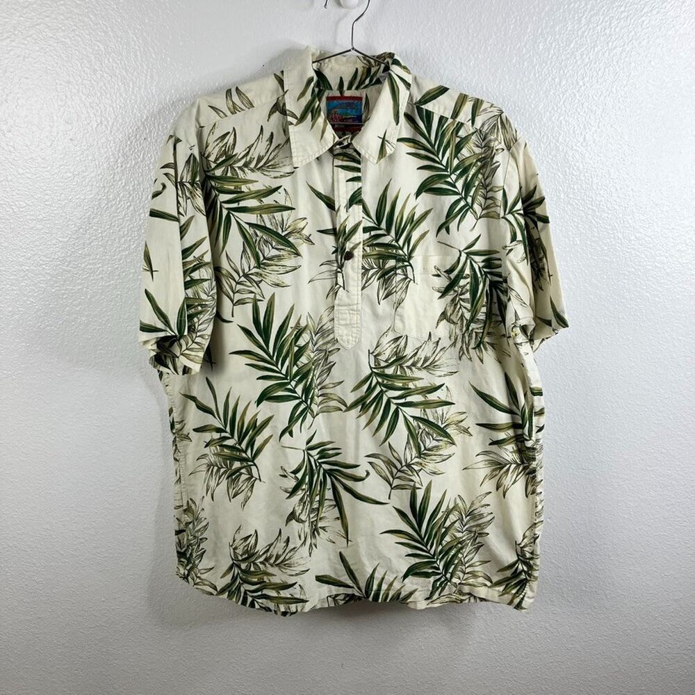 Vintage Joe Kealoha Reyn Spooner Tropical Hawaiian Shirt Sz XL Green Palm Beach